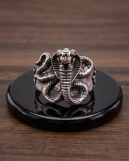 Coiled Cobra Sculpted Statement Ring