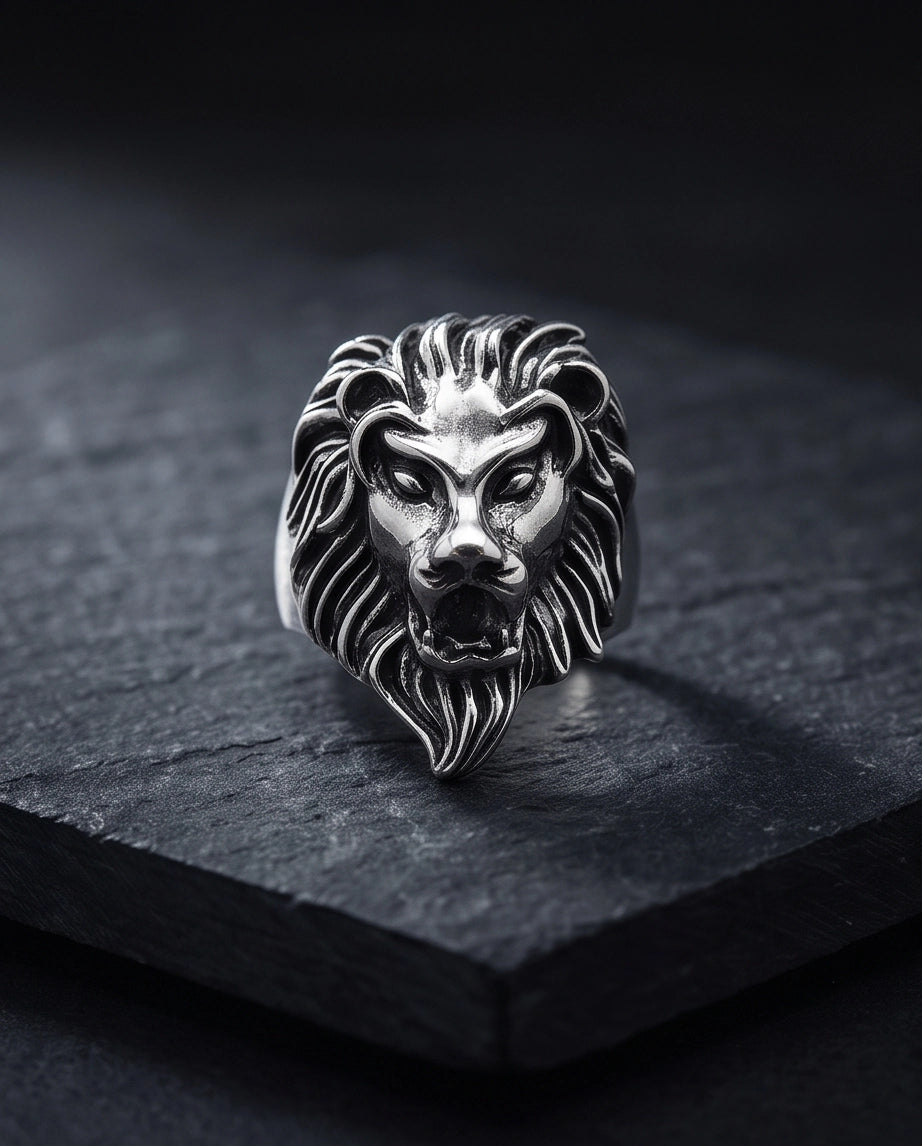Roaring Majestic Lion Sculpted Ring
