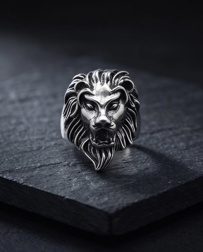 Roaring Majestic Lion Sculpted Ring