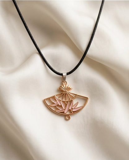 Blush Pink Fan Pendant Necklace