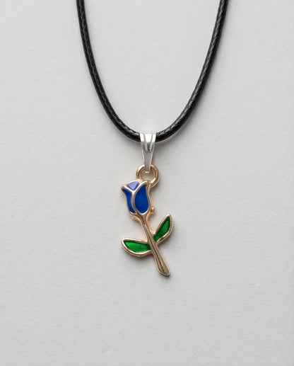 Royal Blue Tulip Rosebud Pendant