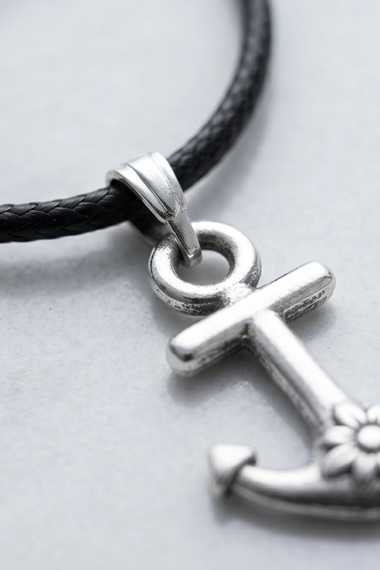 The Sunken Bloom: Vintage Anchor & Sunflower Pendant Necklace
