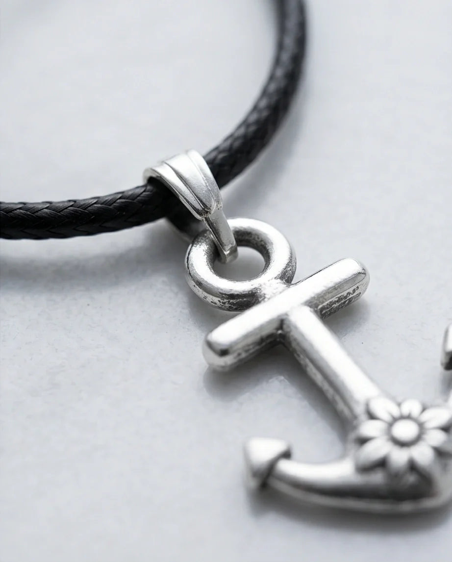 The Sunken Bloom: Vintage Anchor & Sunflower Pendant Necklace