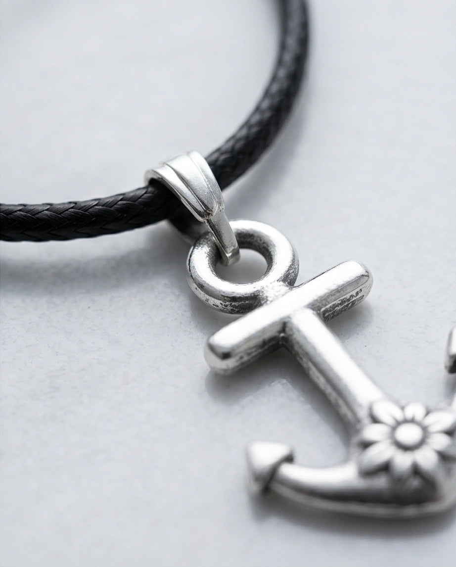 The Sunken Bloom: Vintage Anchor & Sunflower Pendant Necklace