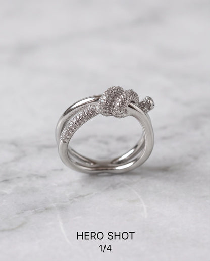Pavé Tied-Knot Dual Band Ring