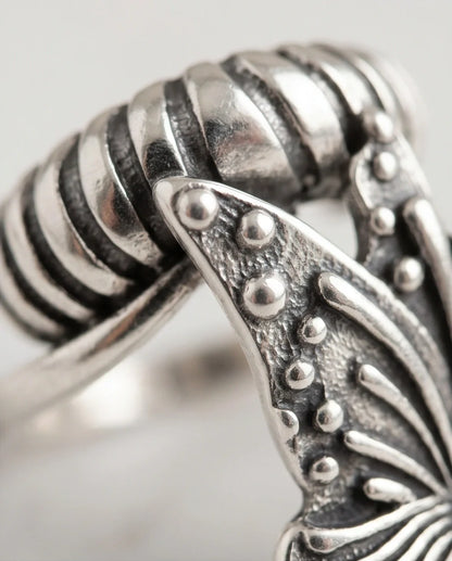 Vintage Sterling Silver Butterfly Wrap Ring