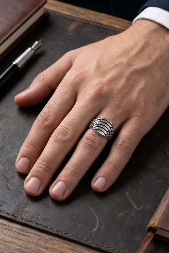 Vintage Sterling Silver Celtic Armor Wing Signet Ring