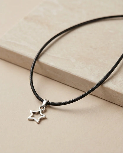 Silver Open Star Pendant Necklace