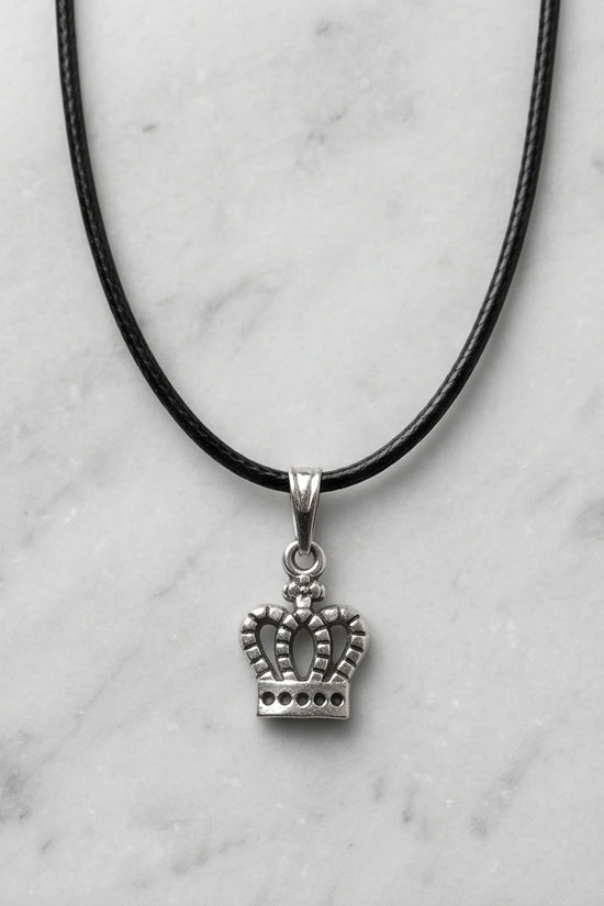 Silver Crown Pendant Necklace