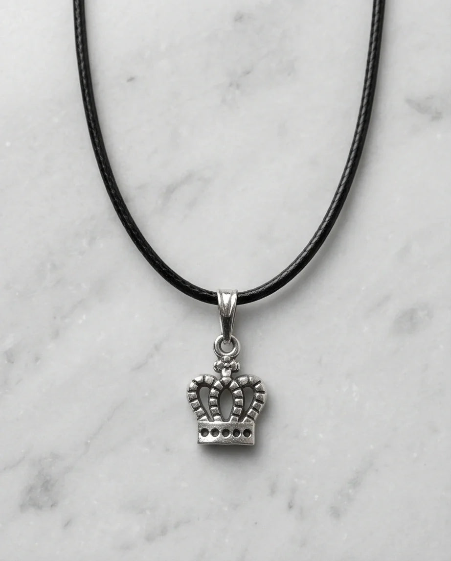 Silver Crown Pendant Necklace