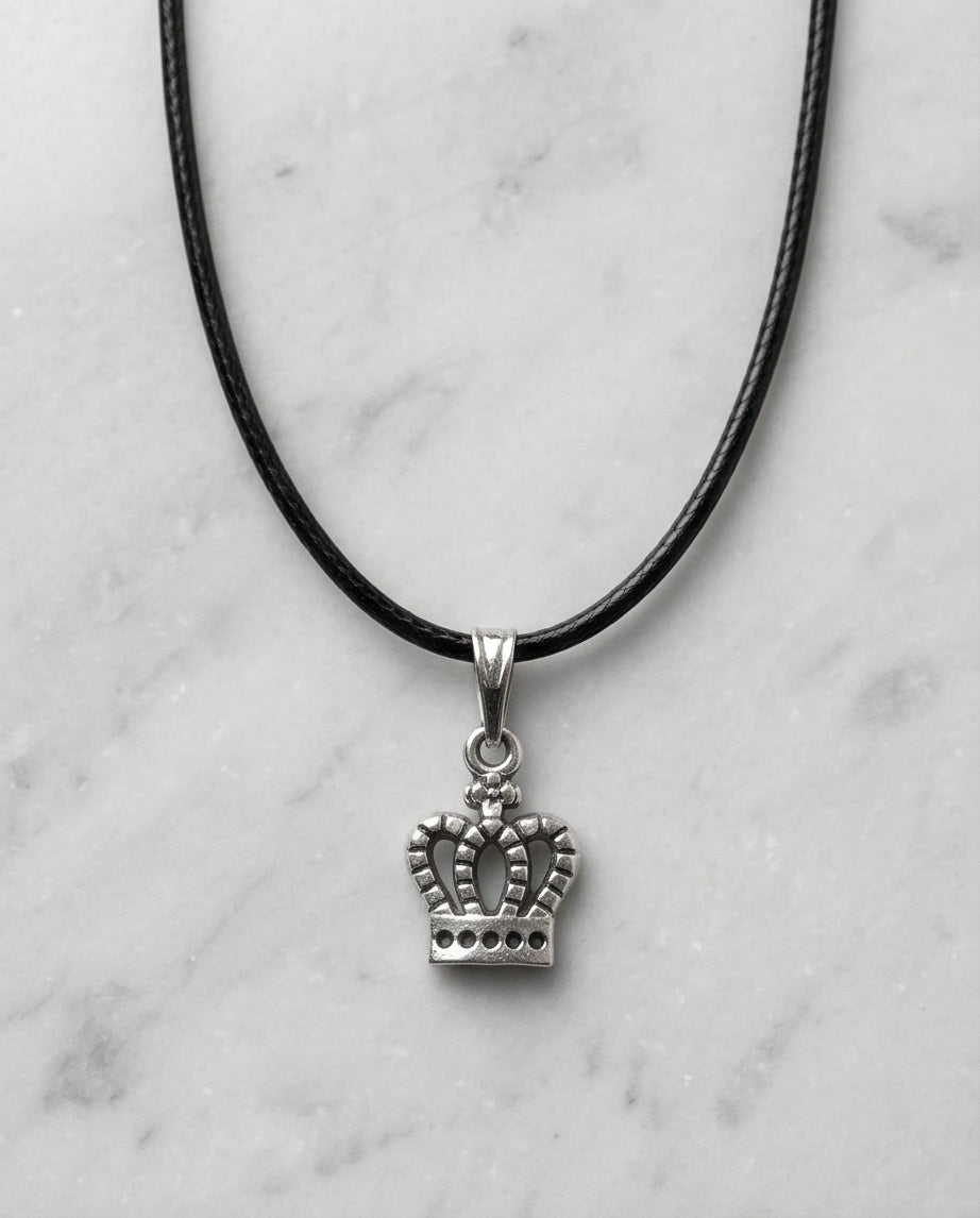 Silver Crown Pendant Necklace