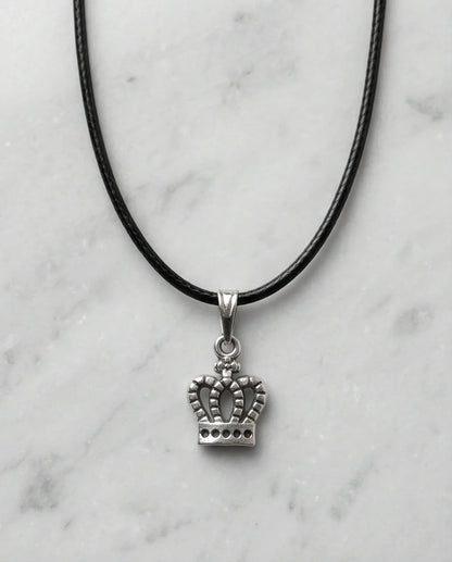 Silver Crown Pendant Necklace