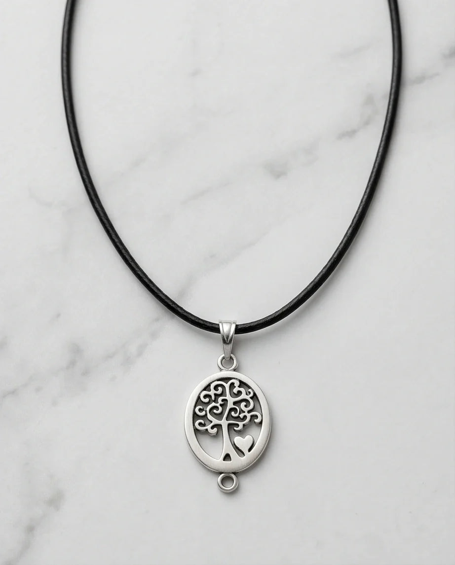 The Loving Roots: Whimsical Tree of Life & Heart Pendant Necklace