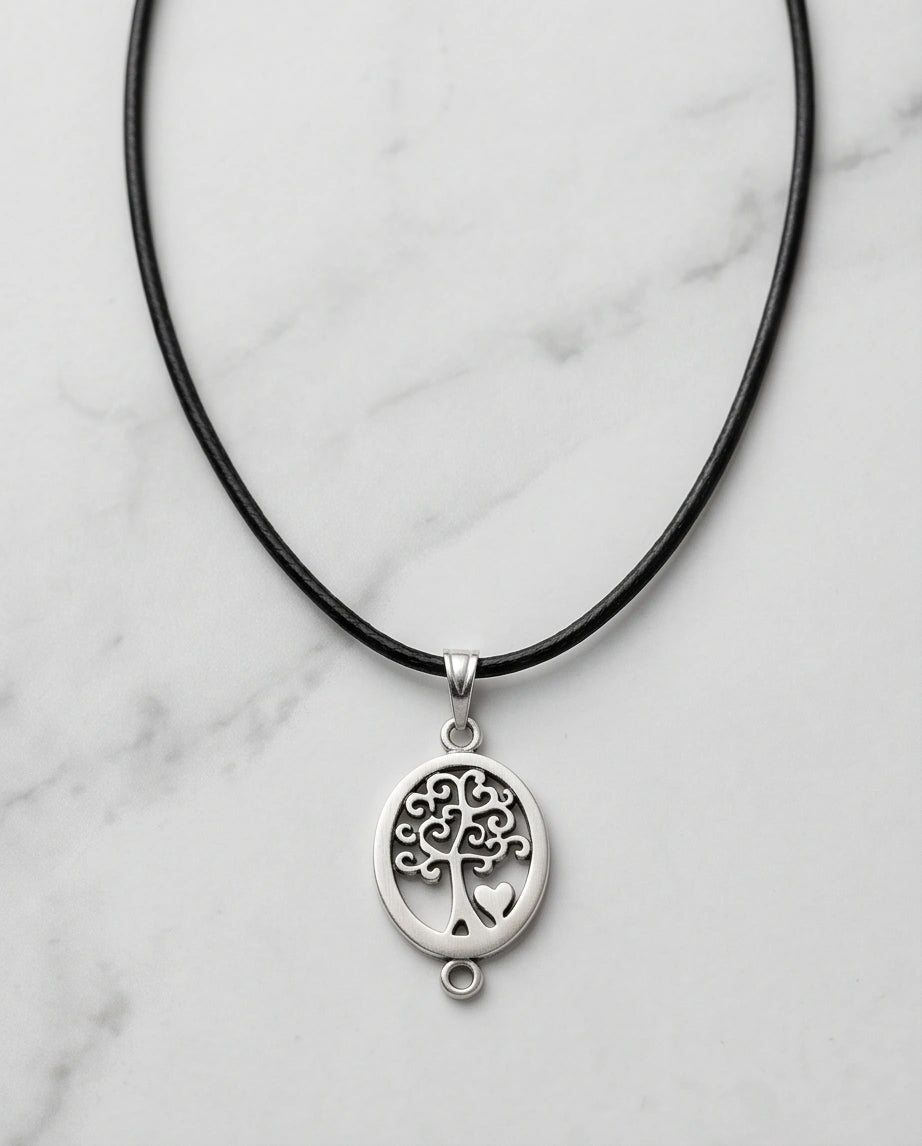 The Loving Roots: Whimsical Tree of Life & Heart Pendant Necklace