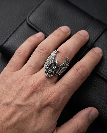 Oxidized Silver Phoenix Sculpted Ring