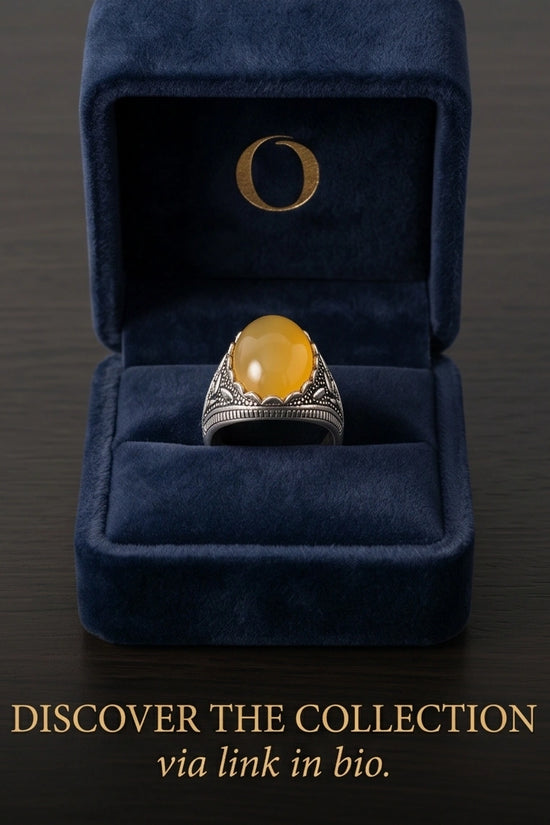 Sovereign Amber Agate Silver Ring