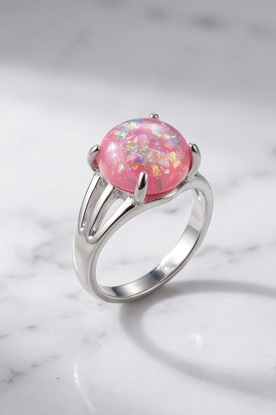 Blushing Nebula Pink Opal Ring
