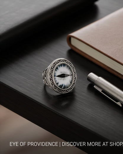 Monochrome Slit-Pupil Scrolled Silver Ring