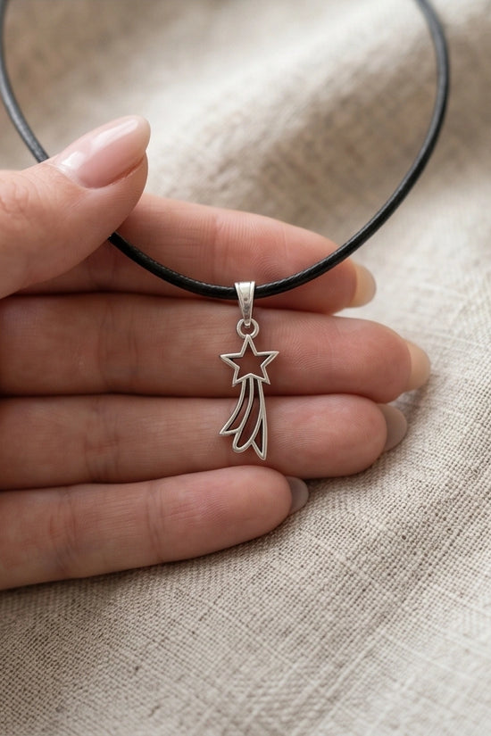 Silver Shooting Star Pendant Necklace