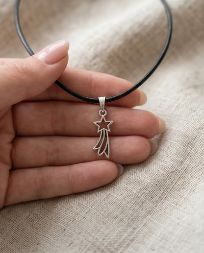 Silver Shooting Star Pendant Necklace