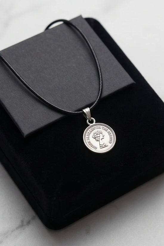 The Royal Heritage: Vintage Elizabeth II Coin Pendant Necklace