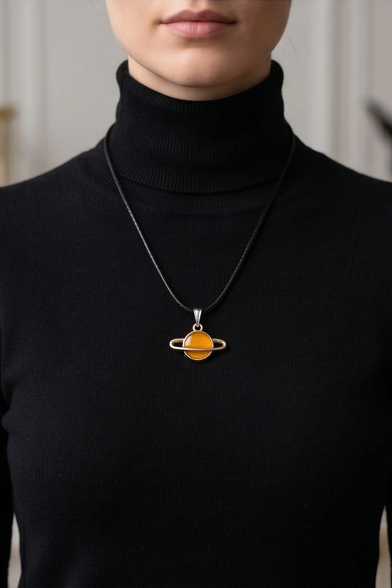 Cosmic Saturn Planet Pendant