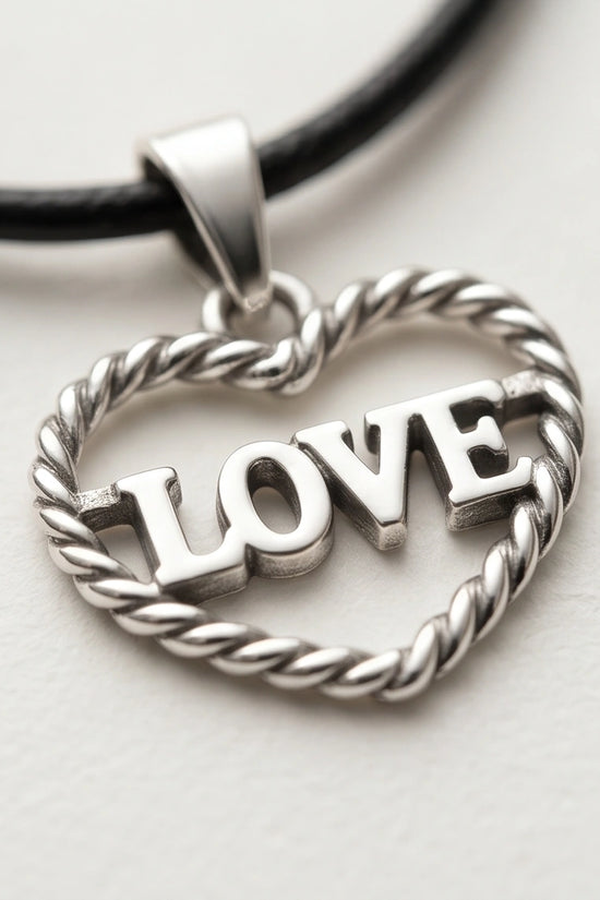 The Sweet Bond: Twisted Heart "LOVE" Pendant Necklace