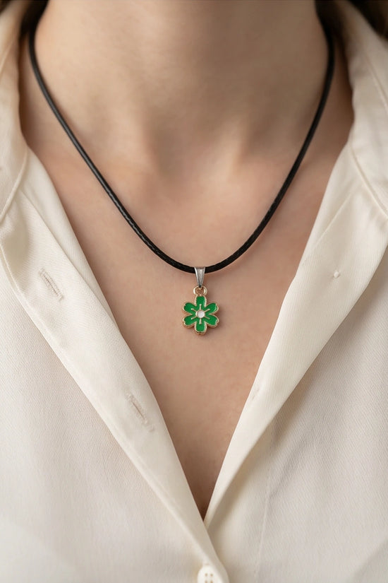 Gold and Green Honeybee Pendant Necklace