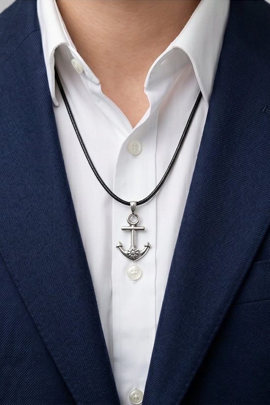 The Sunken Bloom: Vintage Anchor & Sunflower Pendant Necklace