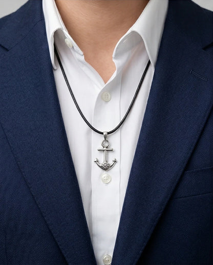 The Sunken Bloom: Vintage Anchor & Sunflower Pendant Necklace