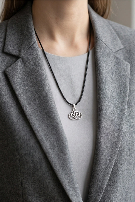 The Pure Spirit: Half-Bloom Minimalist Lotus Pendant Necklace