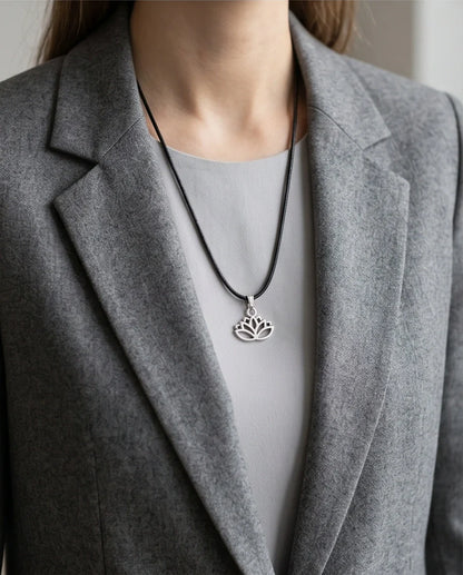 The Pure Spirit: Half-Bloom Minimalist Lotus Pendant Necklace