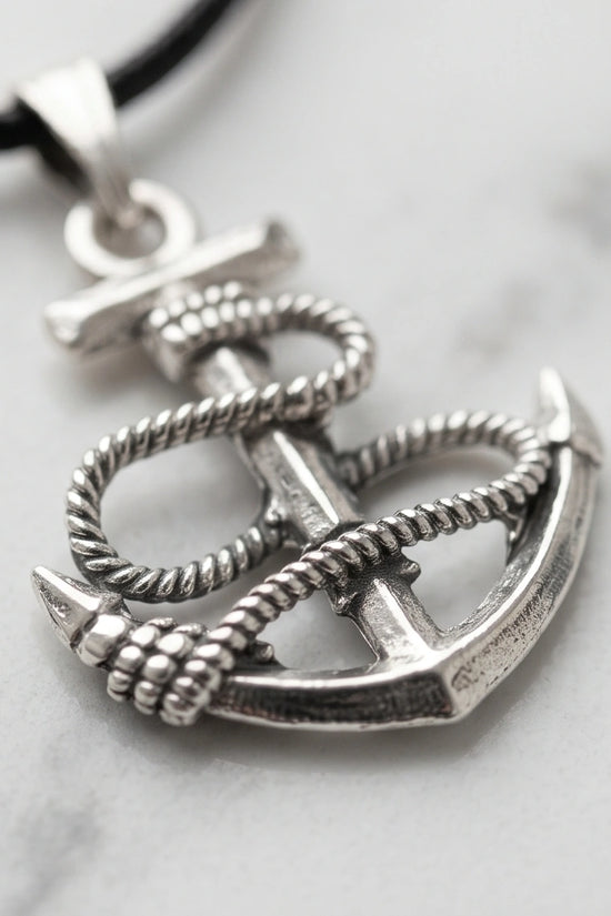 The Maritime Hope: Vintage Anchor & Rope Pendant Necklace