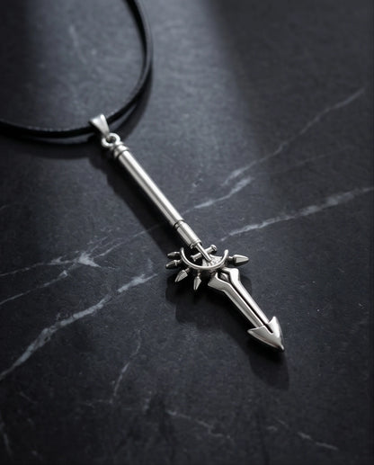 Spiked Crescent Spearhead Pendant Necklace