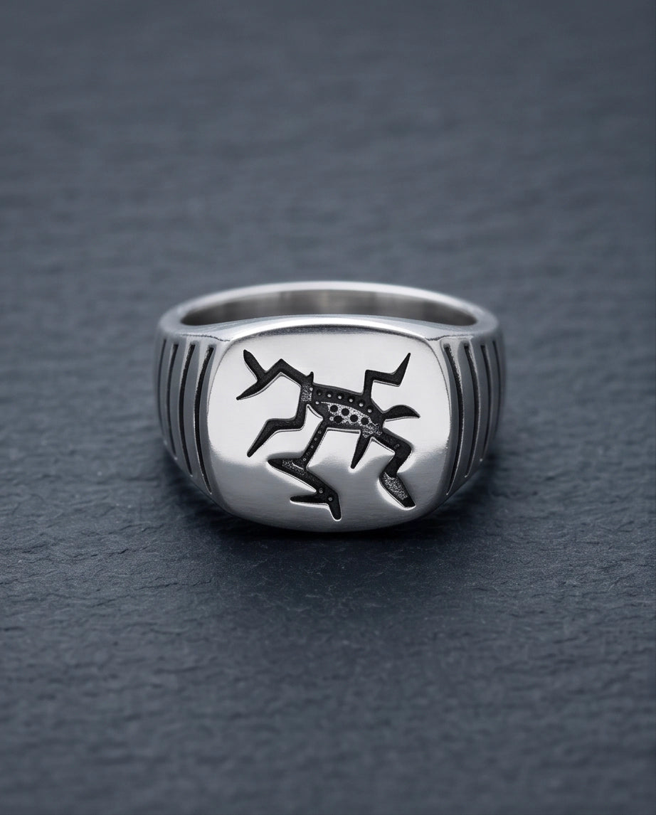 Tribal Glyph Signet Ring