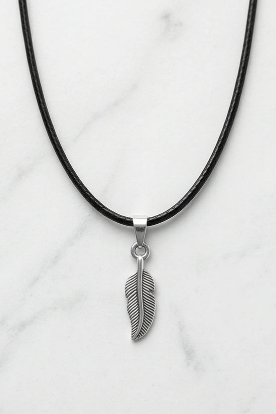 Silver Minimalist Plume Feather Necklace
