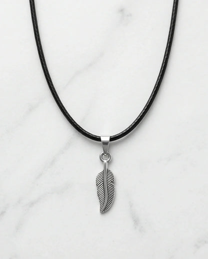 Silver Minimalist Plume Feather Necklace