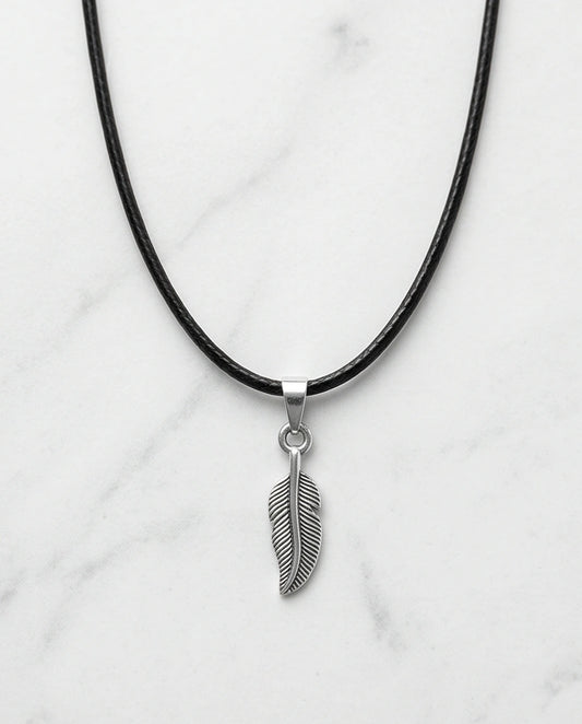 Silver Minimalist Plume Feather Necklace