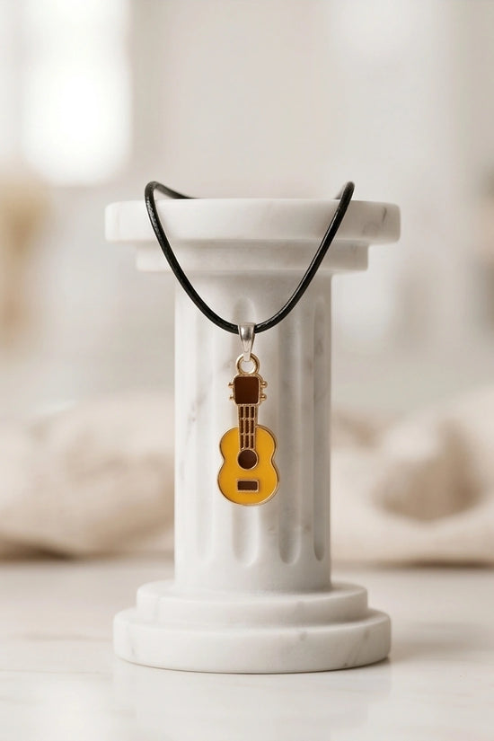 Gold and Yellow Acoustic Guitar Necklace