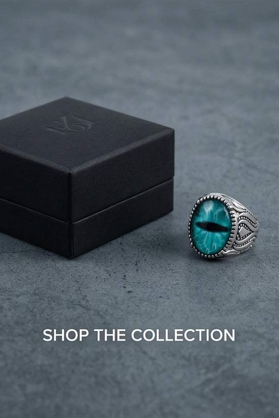 Vintage Sterling Silver Turquoise Dragon's Eye Statement Ring