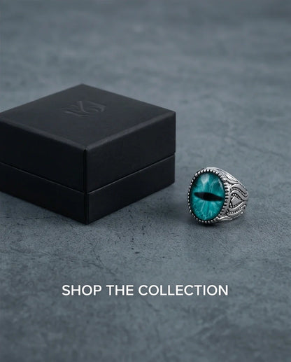 Vintage Sterling Silver Turquoise Dragon's Eye Statement Ring