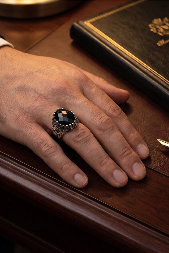 Imperial Onyx Fortress Signet Ring