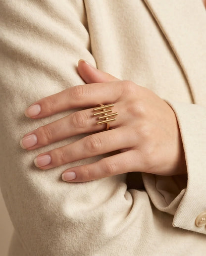 Golden Minimalist Pillar Ring