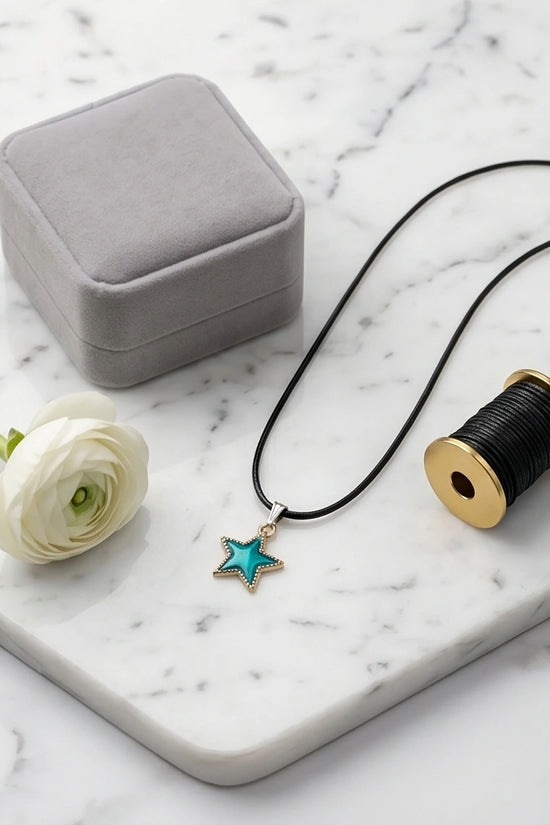 Teal Shimmer Star Pendant