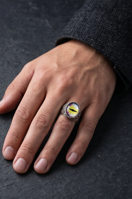 Vintage Sterling Silver Prism Dragon's Eye Ring