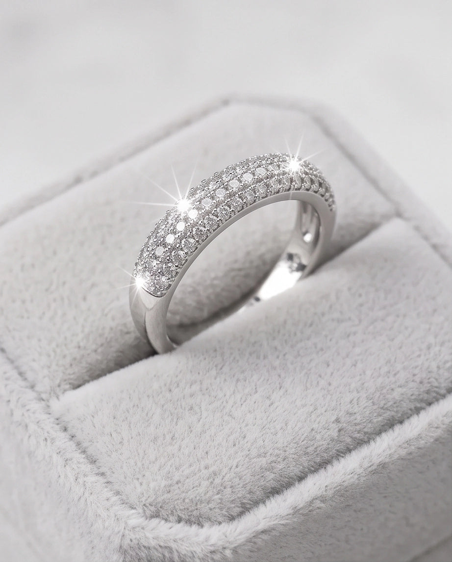 Multi-Row Pavé Curved Dome Band