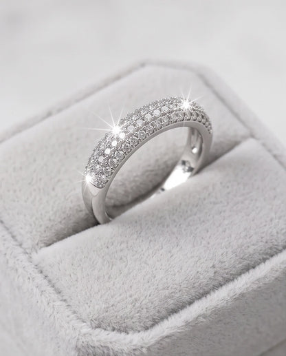 Multi-Row Pavé Curved Dome Band