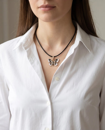 Black & White Butterfly Gift Necklace