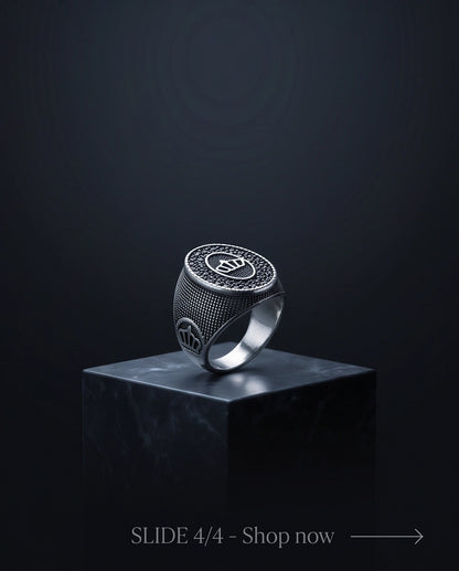 Imperial Crown Stippled Signet Ring