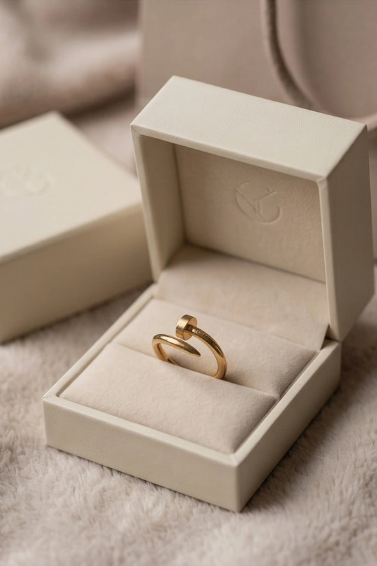 Golden Minimalist Nail Wrap Ring